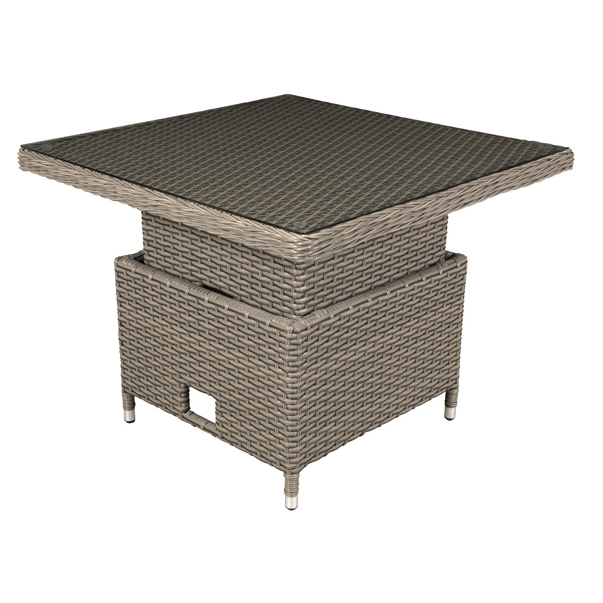 Dellonda Chester Rattan Wicker Adjustable-Height Outdoor Dining Table DG73
