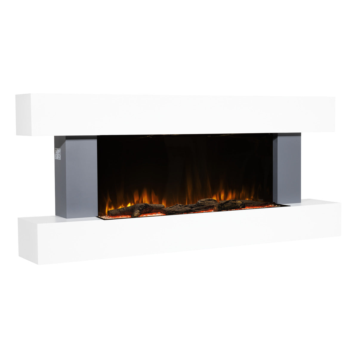 Baridi Wall Mounting Electric Fireplace with LED Flame Effect 52" - Grey DH112