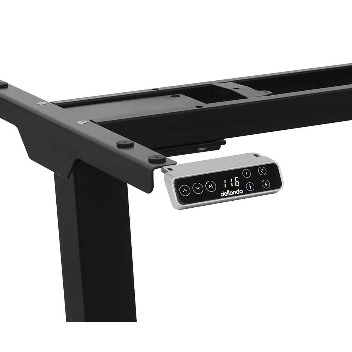 Dellonda Dual Motor Ultra-Quiet Desk Frame with Digital Controls 100kg Capacity - Black DH16