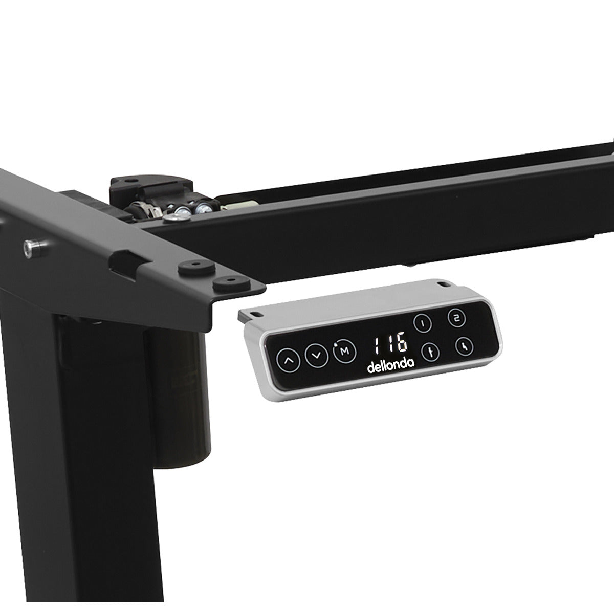 Dellonda Single Motor Ultra-Quiet Adjustable-Height Desk Frame with Digital Control Panel 70kg Capacity - Black DH18