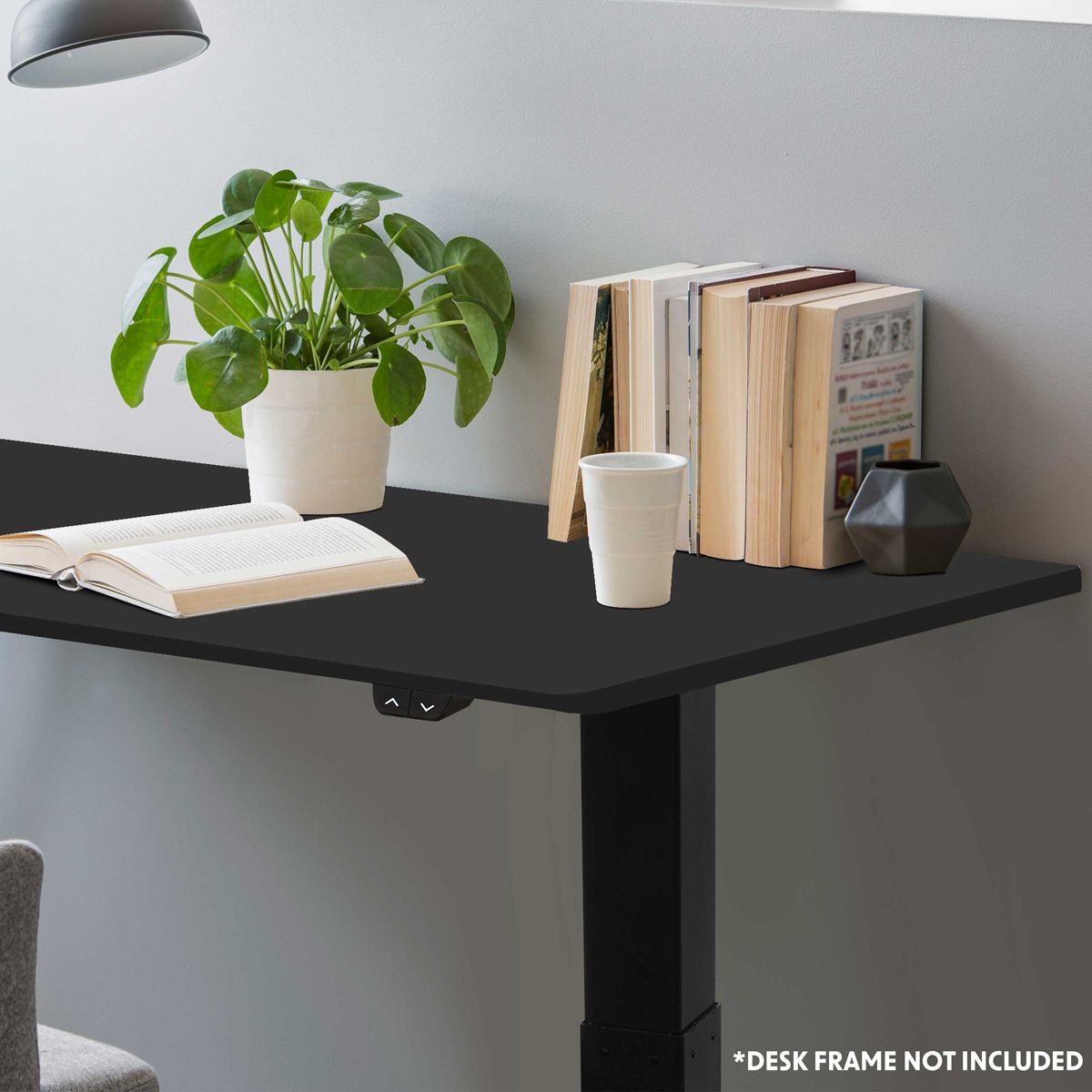 Dellonda Rectangular Desktop 1400 x 700mm - Black - Image 5