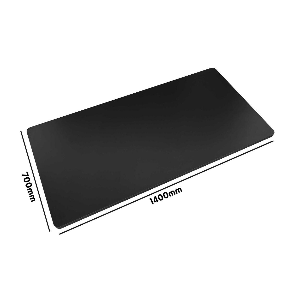 Dellonda Rectangular Desktop 1400 x 700mm - Black - Image 6