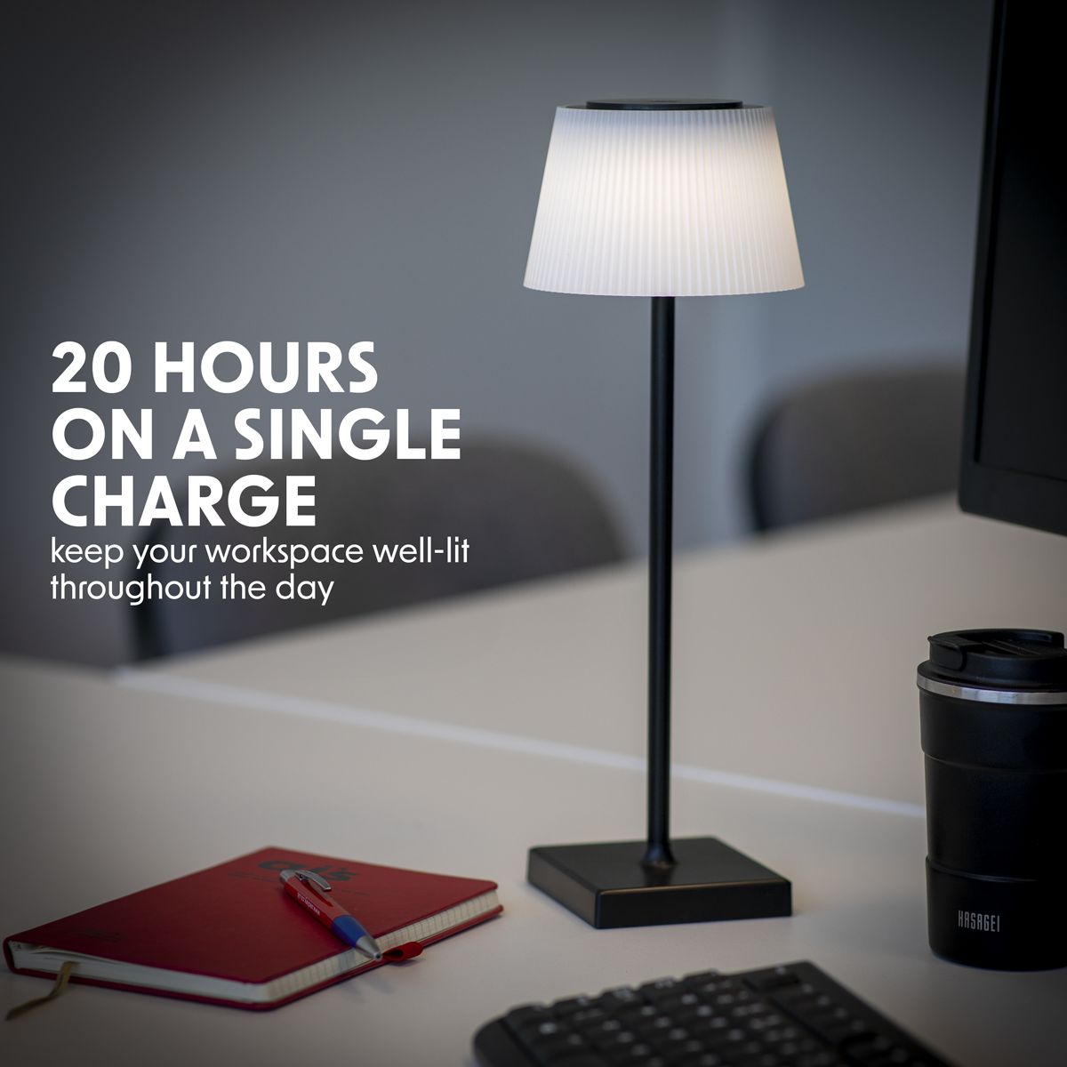 Dellonda Rechargeable Table Lamp for Home Office Restaurant RGB Colours - Image 4