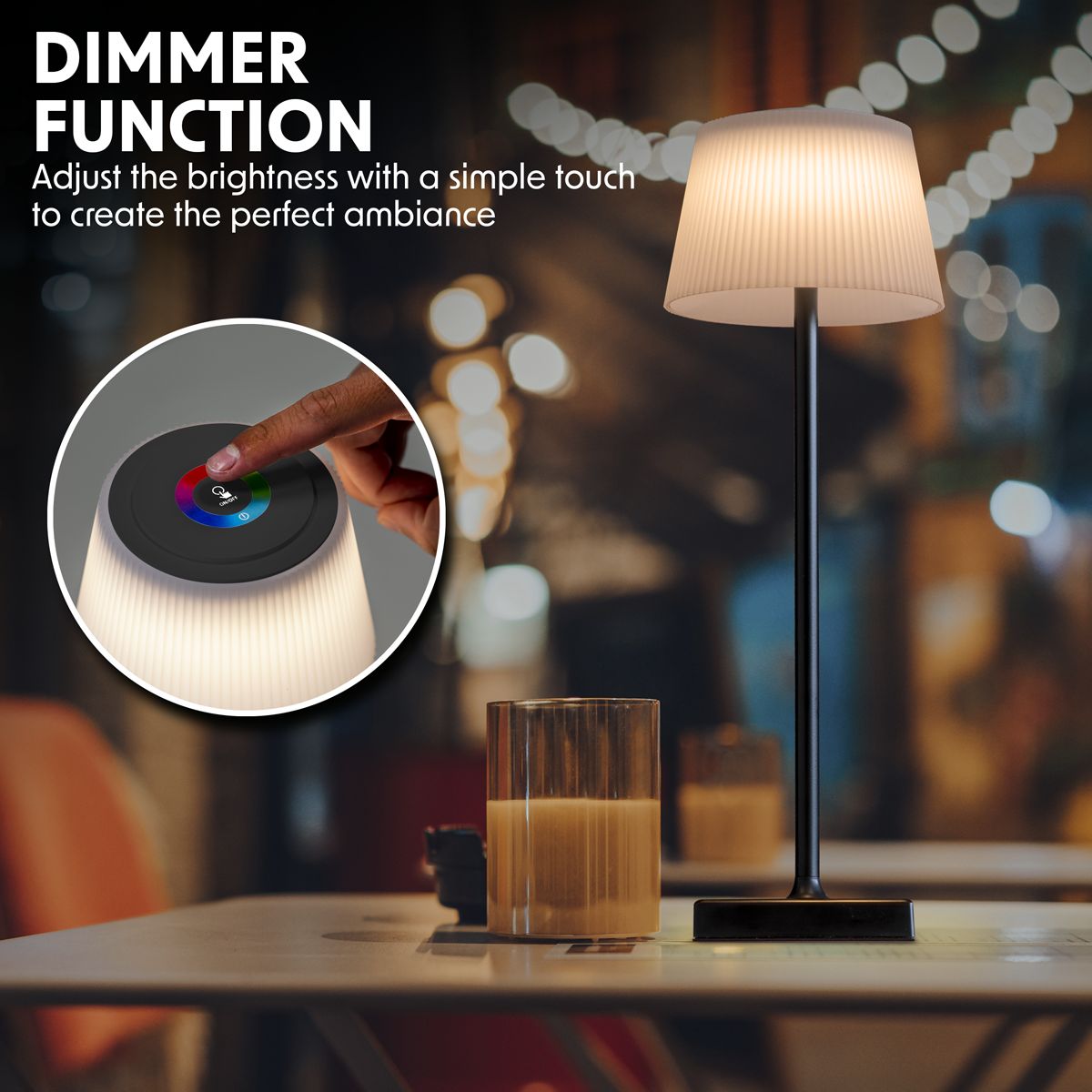 Dellonda Rechargeable Table Lamp for Home Office Restaurant RGB Colours - Image 6
