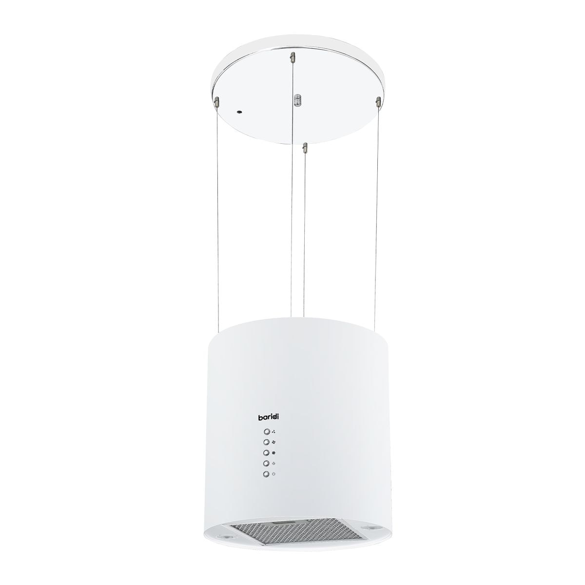 Baridi Round Island Cooker Hood 35cm - White - Image 1