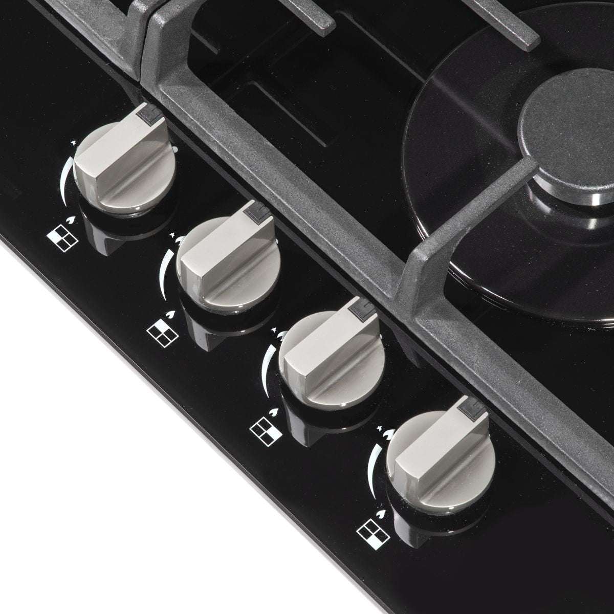 Baridi Gas Hob with 4 Cooking Zones 60cm - Black - Image 2