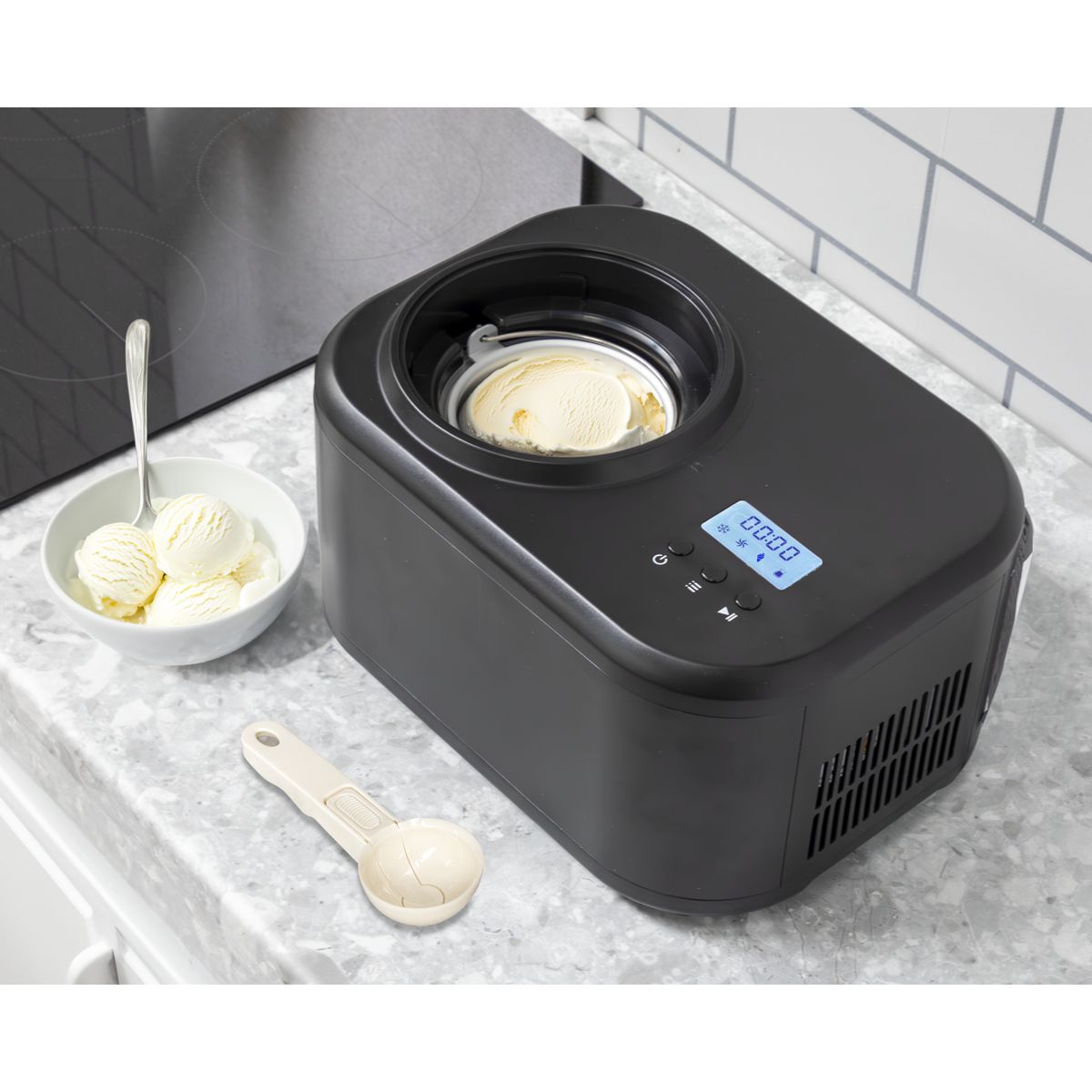 Baridi Automatic Churning Ice Cream Machine 1L - Black - Image 4