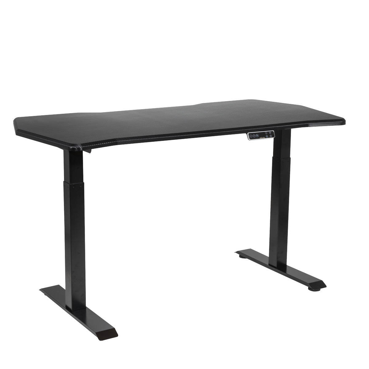 Dellonda Carbon Fibre Effect Electric Height Adjustable Standing Desk, 1400 x 700mm Dual Motor 100kg DH241