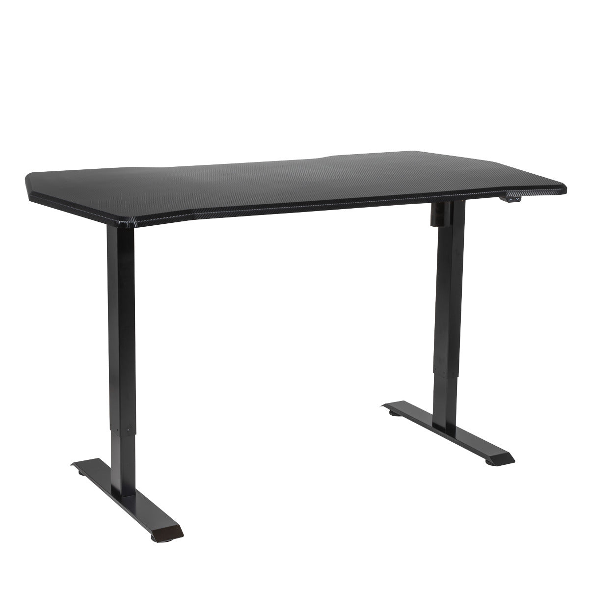 Dellonda Single Motor Ultra-Quiet Adjustable-Height Electric Sit/Stand Desk - Carbon Fibre Effect Desktop DH243