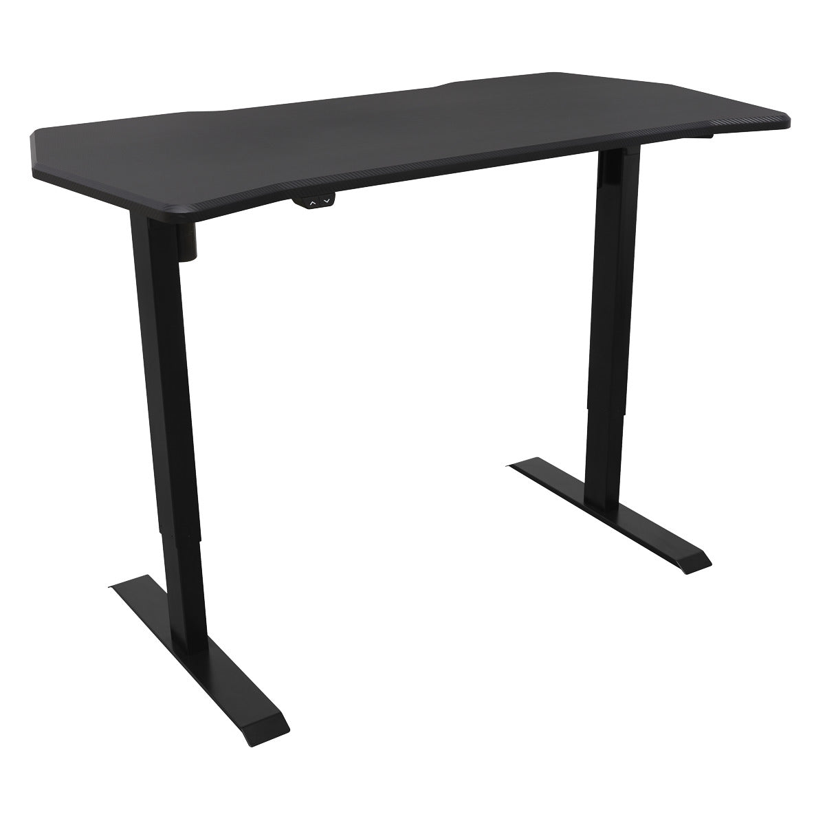 Dellonda Single Motor Ultra-Quiet Adjustable-Height Electric Sit/Stand Desk - Carbon Fibre Effect Desktop DH243