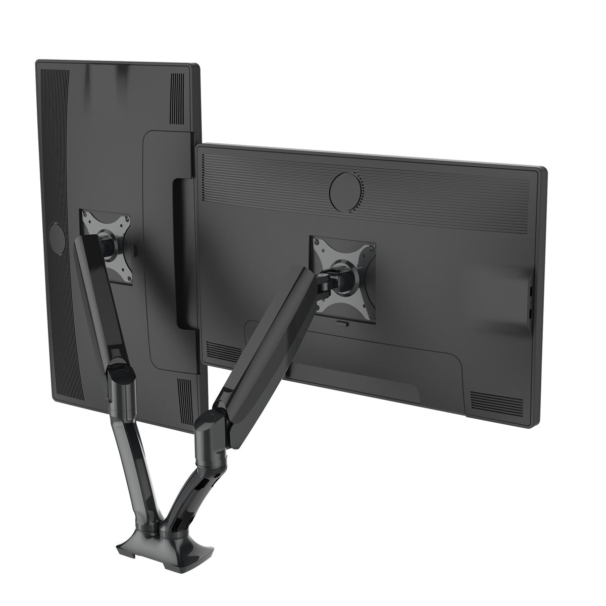 Dellonda Adjustable Double Monitor Arm with 360° Rotation - Black DH25
