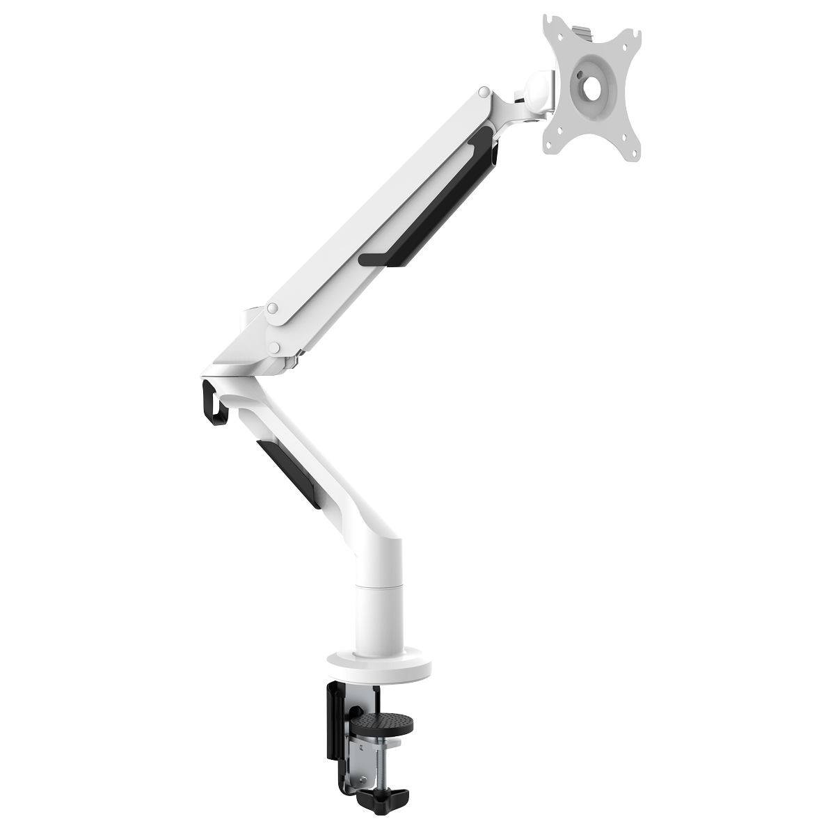 Dellonda Adjustable Single Monitor Arm with 360¬∞ Rotation - White - Image 1