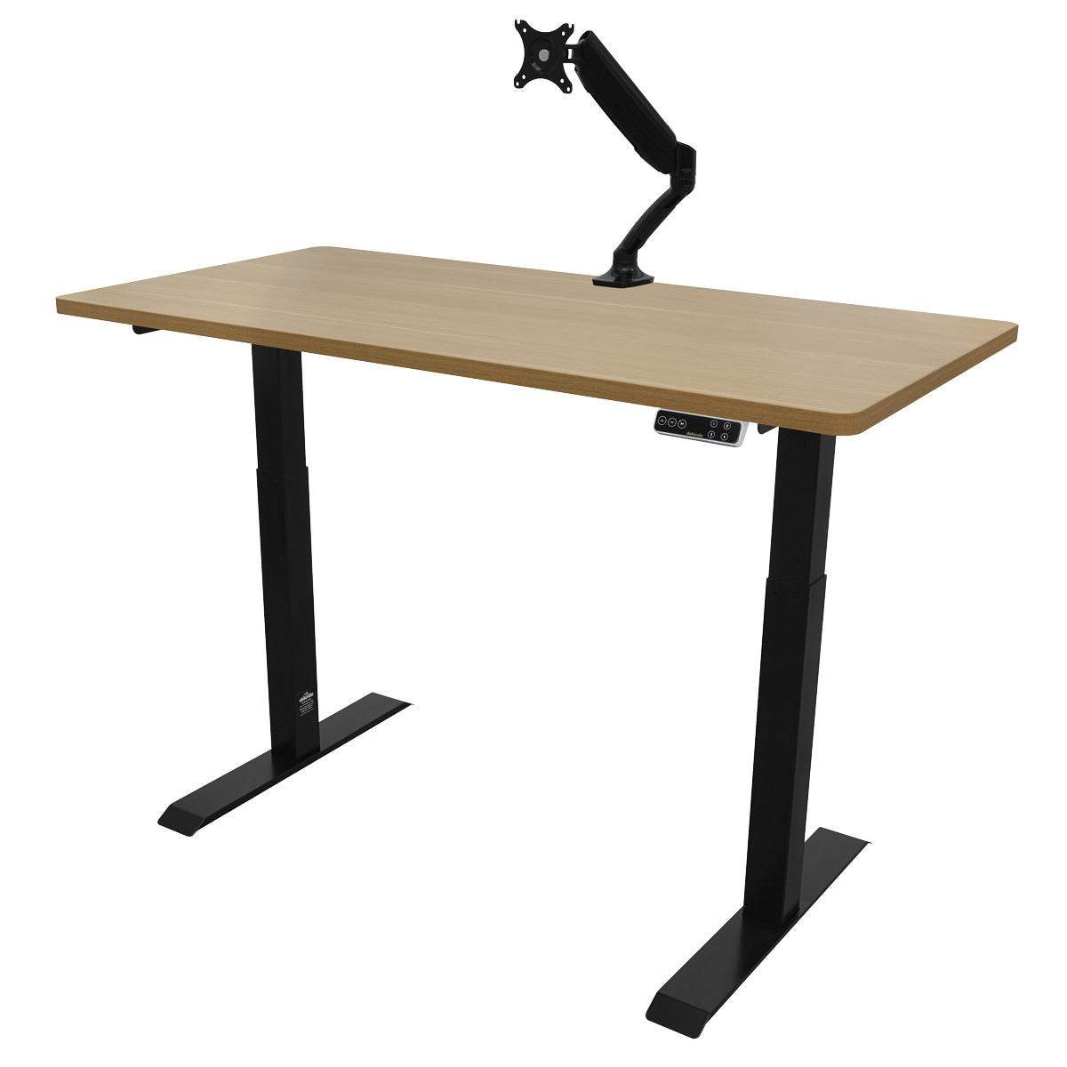Dellonda Oak Electric Height Adjustable Standing Desk, 1400 x 700mm Dual Motor 100kg DH33