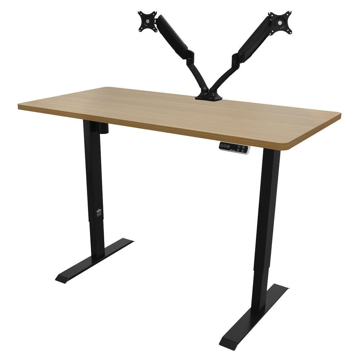 Dellonda Oak Electric Adjustable-Height Standing Desk with Memory, Quiet & Fast 1400 x 700mm DH41