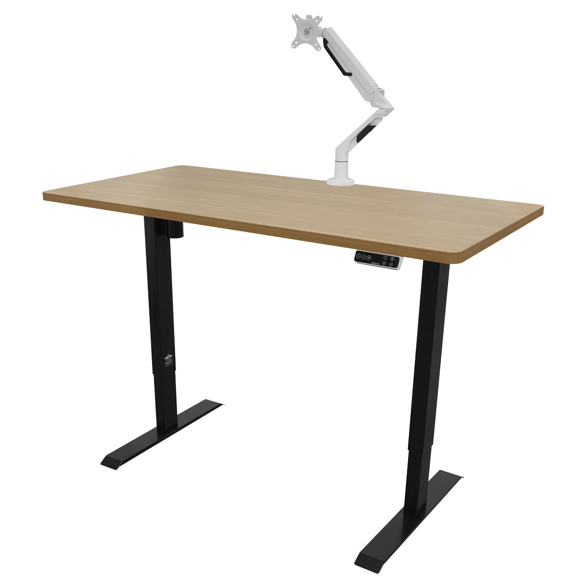 Dellonda Oak Electric Adjustable-Height Standing Desk with Memory, Quiet & Fast 1400 x 700mm DH41