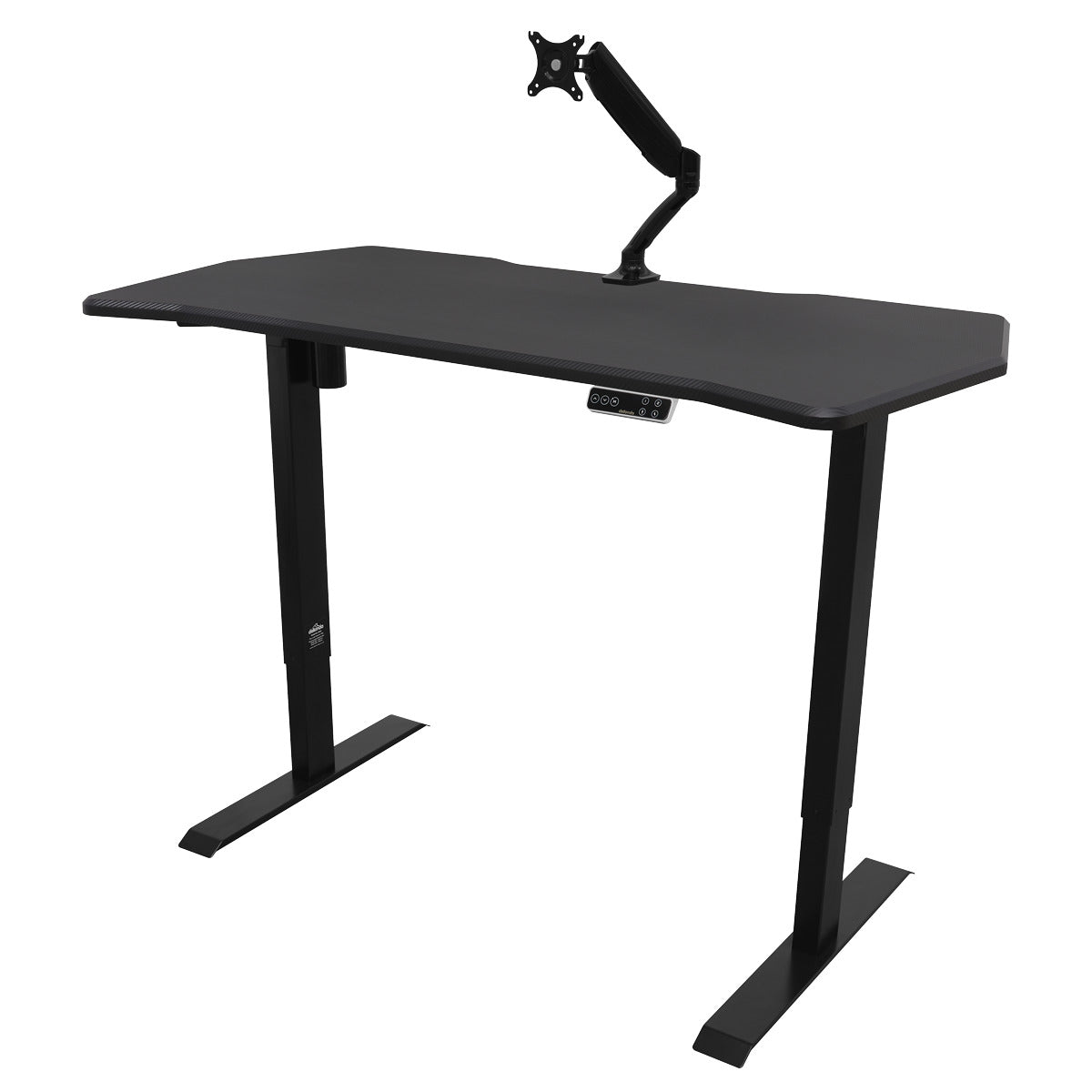 Dellonda Carbon Fibre Effect Electric Height Adjustable Standing Desk with Memory, Quiet, 1400 x 700mm DH43