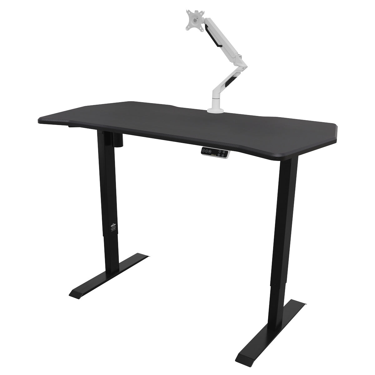 Dellonda Carbon Fibre Effect Electric Height Adjustable Standing Desk with Memory, Quiet, 1400 x 700mm DH43