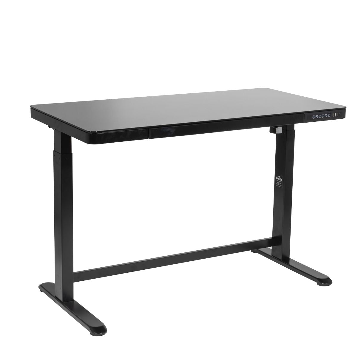 Dellonda Ultra-Quiet Electric Desk with Control Panel, USB Port & Drawer - Black Desktop - Image 1