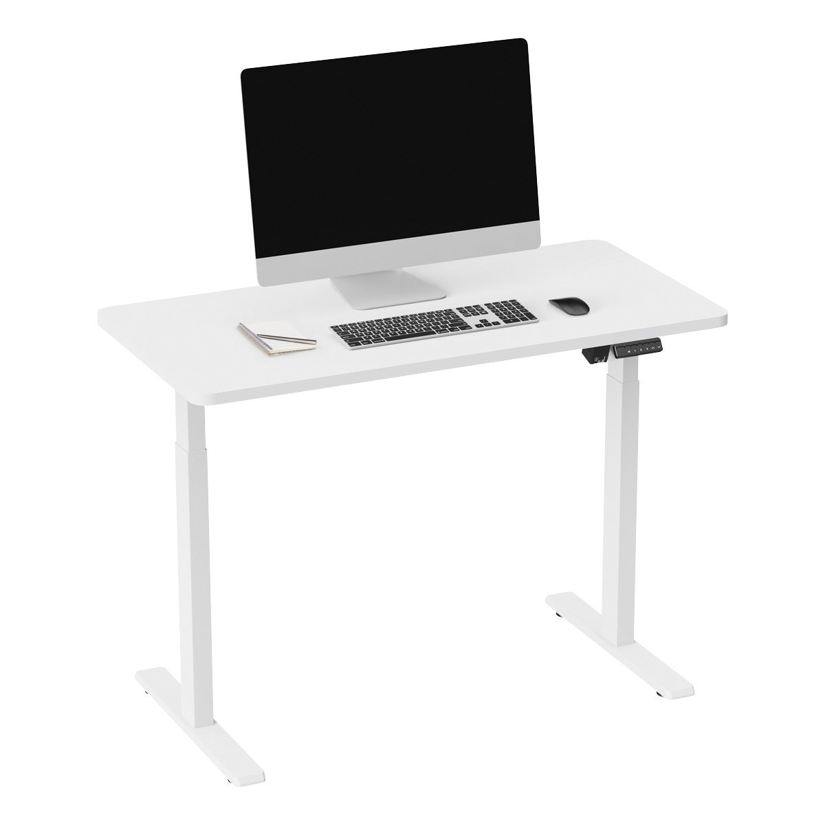 Dellonda Single Motor Ultra-Quiet Adjustable-Height Electric Sit/Stand Desk - White Desktop DH56