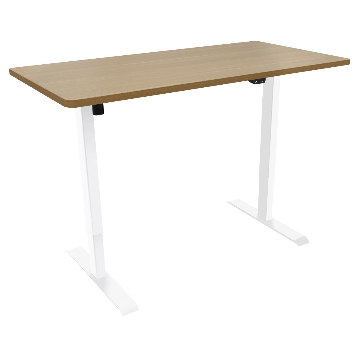 Dellonda Single Motor Ultra-Quiet Adjustable-Height Electric Sit/Stand Desk - Oak Desktop DH68