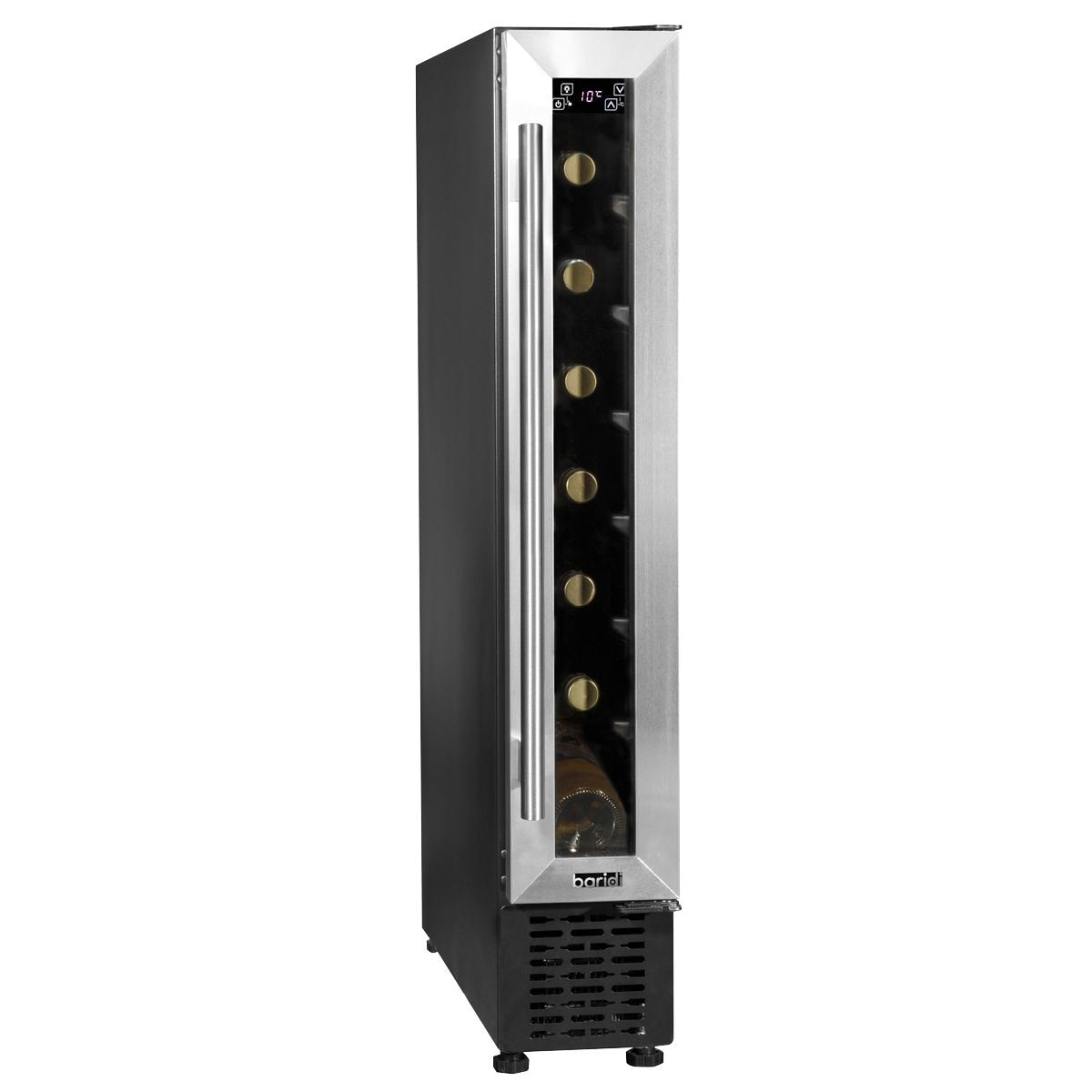 Baridi Extra-Slim 7 Bottle Wine Fridge & Cooler 15cm - Stainless Steel - Image 1