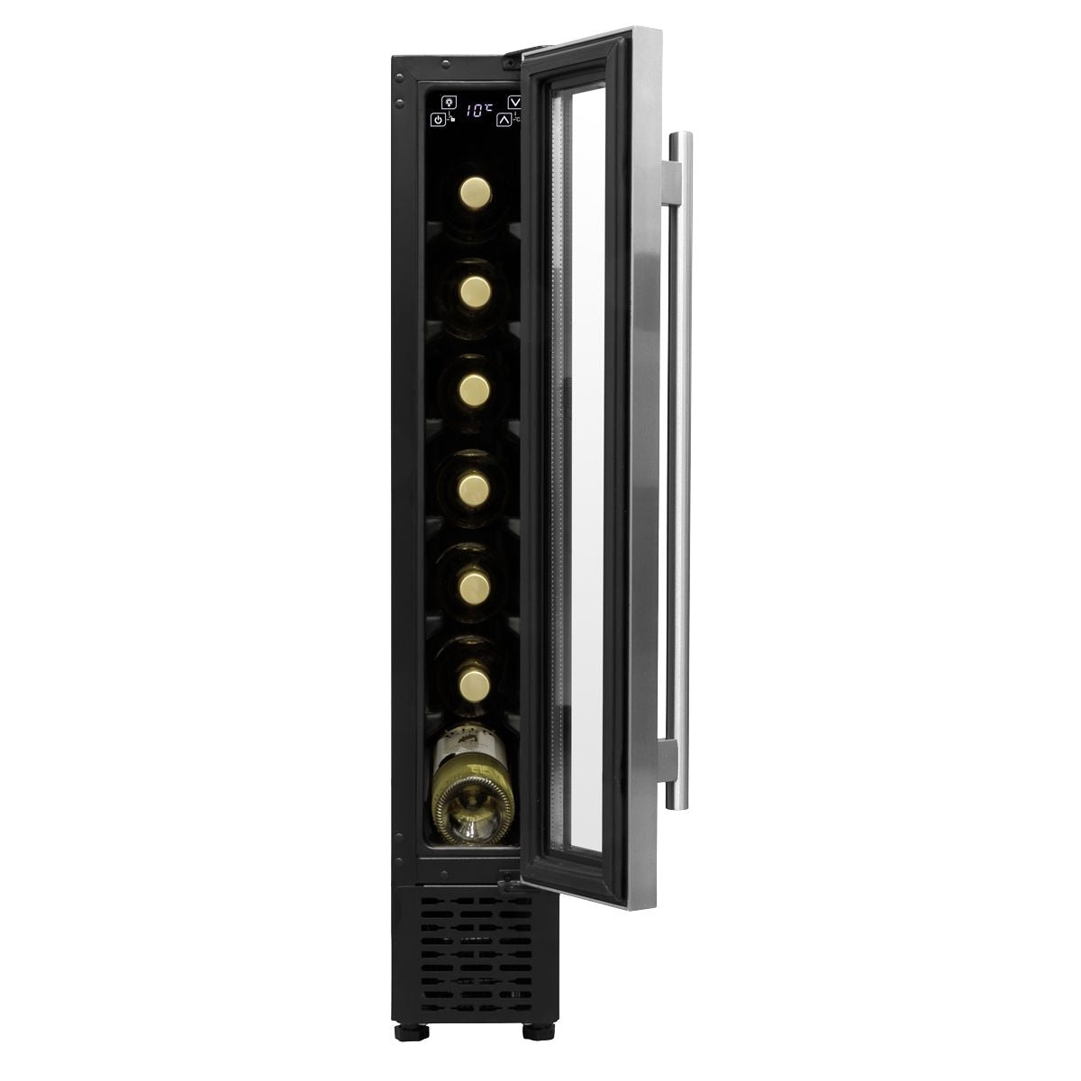 Baridi Extra-Slim 7 Bottle Wine Fridge & Cooler 15cm - Stainless Steel - Image 4