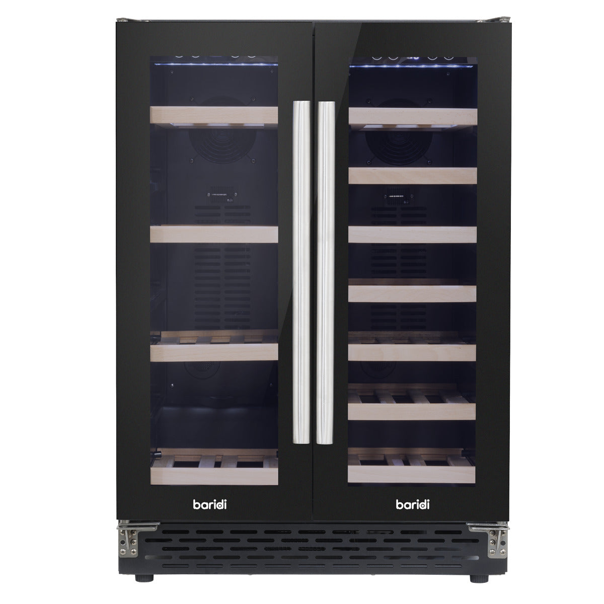 Baridi 40 Bottle/120 Can Dual Zone Undercounter/Freestanding Wine & Drinks Fridge - Black DH96