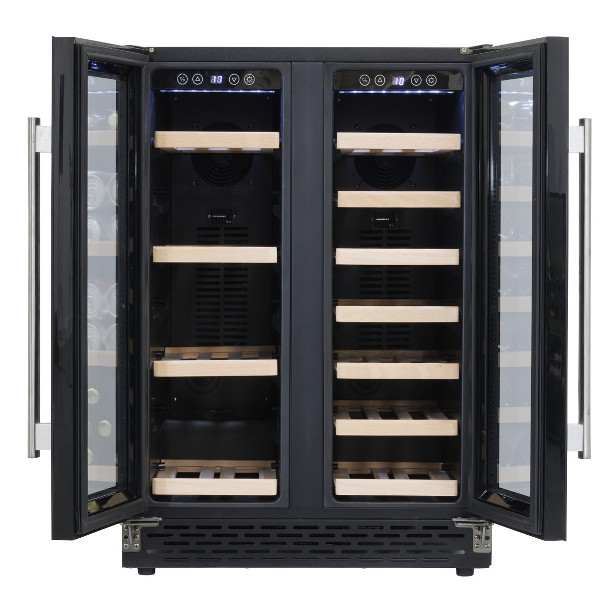 Baridi 40 Bottle/120 Can Dual Zone Undercounter/Freestanding Wine & Drinks Fridge - Black DH96