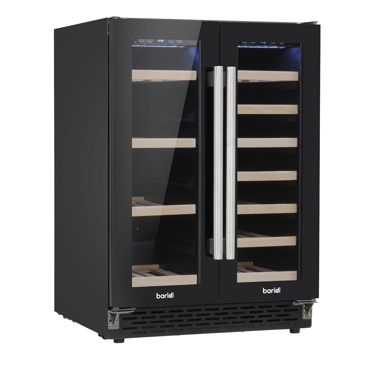 Baridi 40 Bottle/120 Can Dual Zone Undercounter/Freestanding Wine & Drinks Fridge - Black DH96