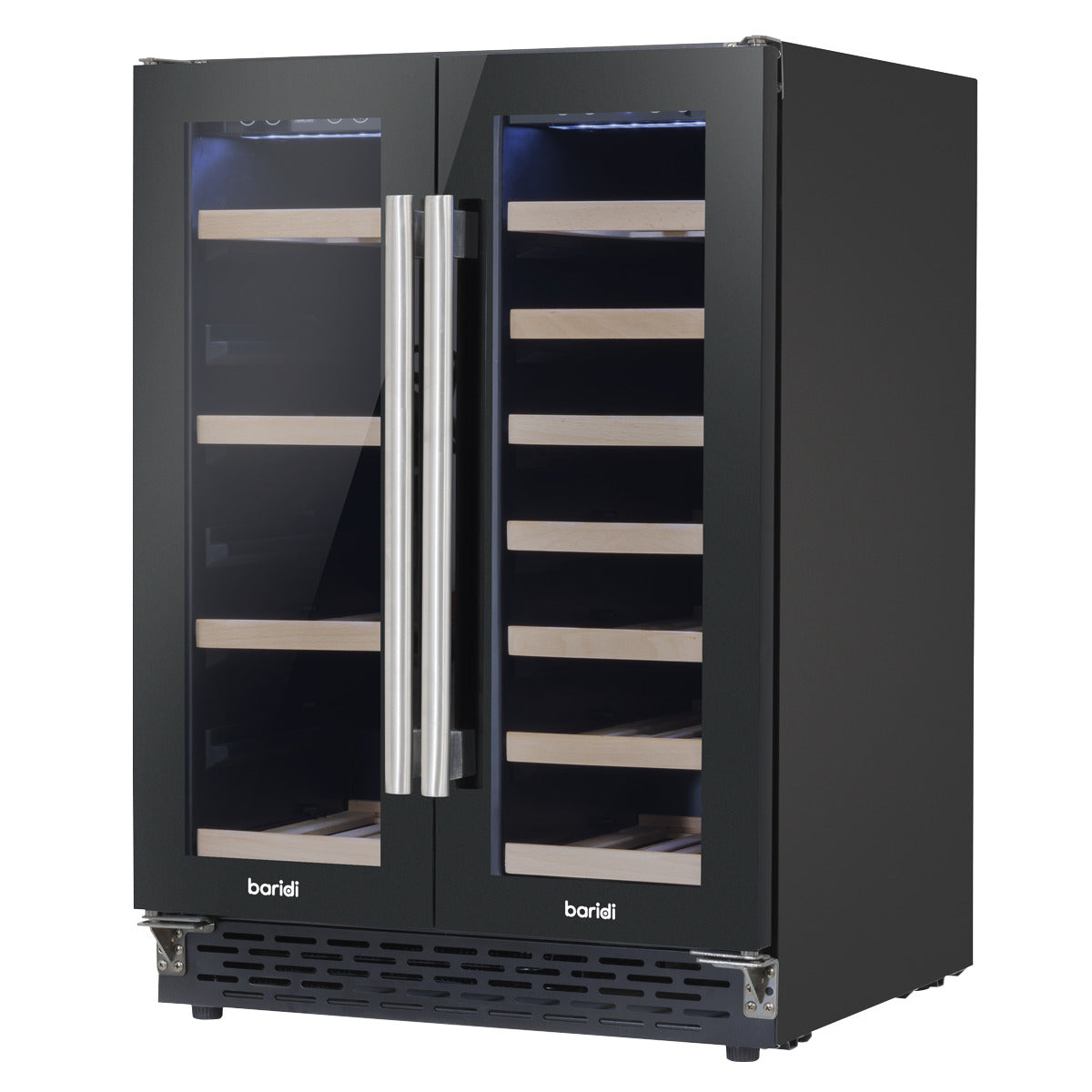 Baridi 40 Bottle/120 Can Dual Zone Undercounter/Freestanding Wine & Drinks Fridge - Black DH96