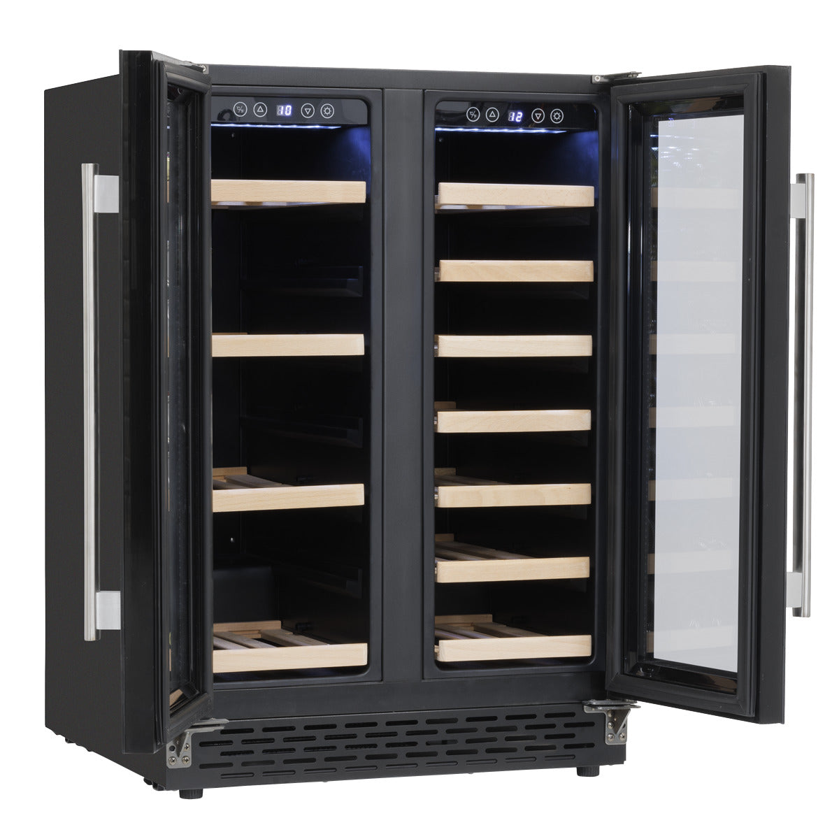 Baridi 40 Bottle/120 Can Dual Zone Undercounter/Freestanding Wine & Drinks Fridge - Black DH96