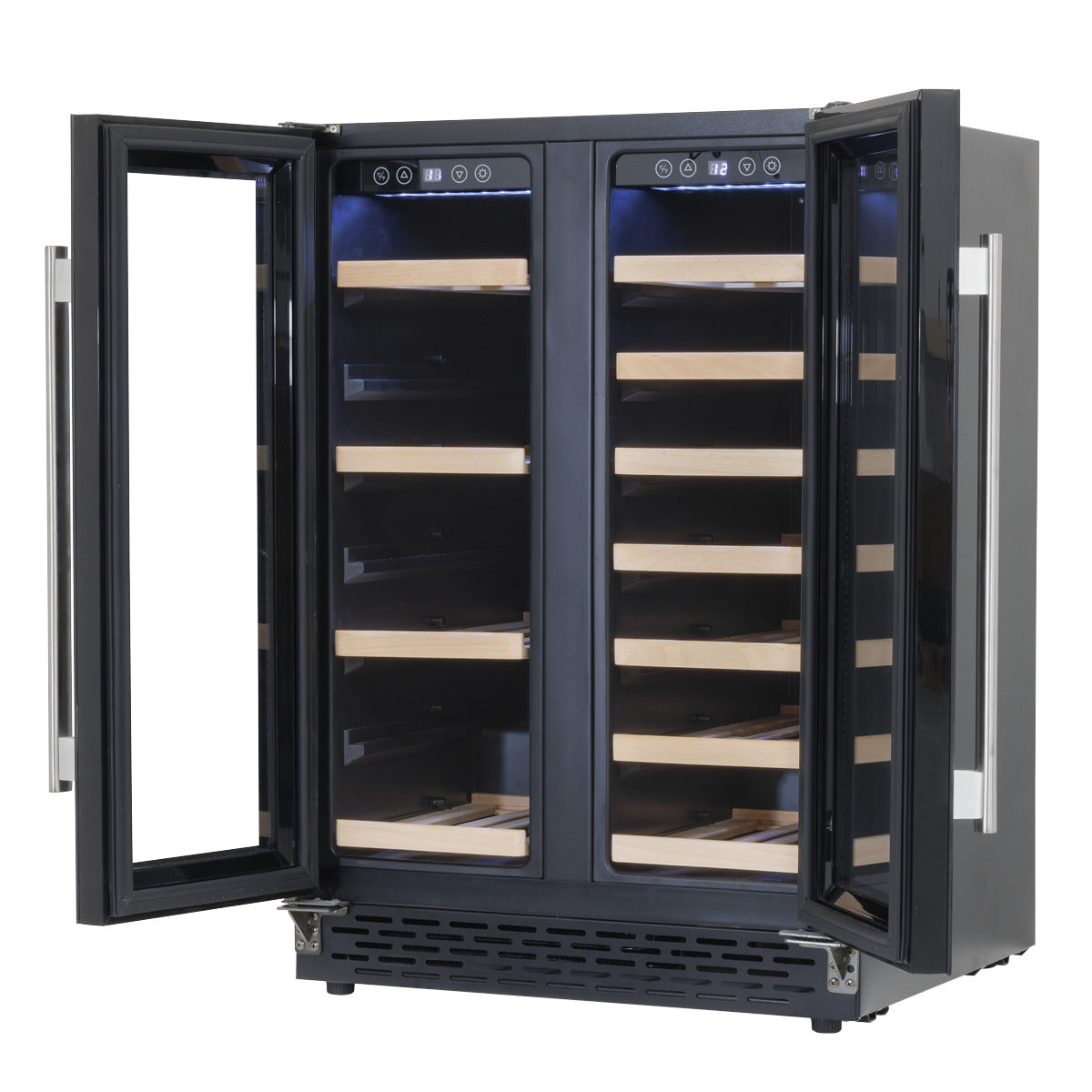 Baridi 40 Bottle/120 Can Dual Zone Undercounter/Freestanding Wine & Drinks Fridge - Black DH96