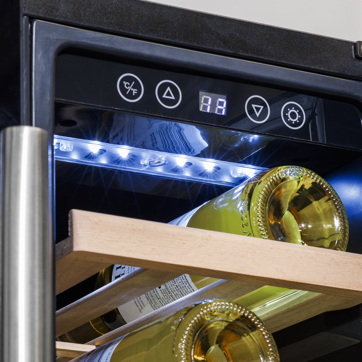 Baridi 40 Bottle/120 Can Dual Zone Undercounter/Freestanding Wine & Drinks Fridge - Black DH96