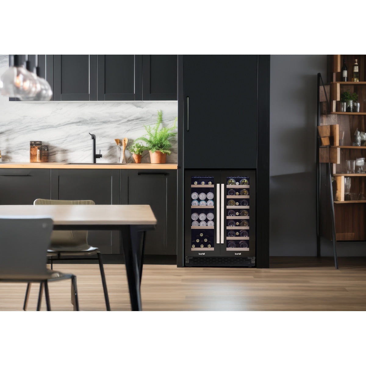 Baridi 40 Bottle/120 Can Dual Zone Undercounter/Freestanding Wine & Drinks Fridge - Black DH96