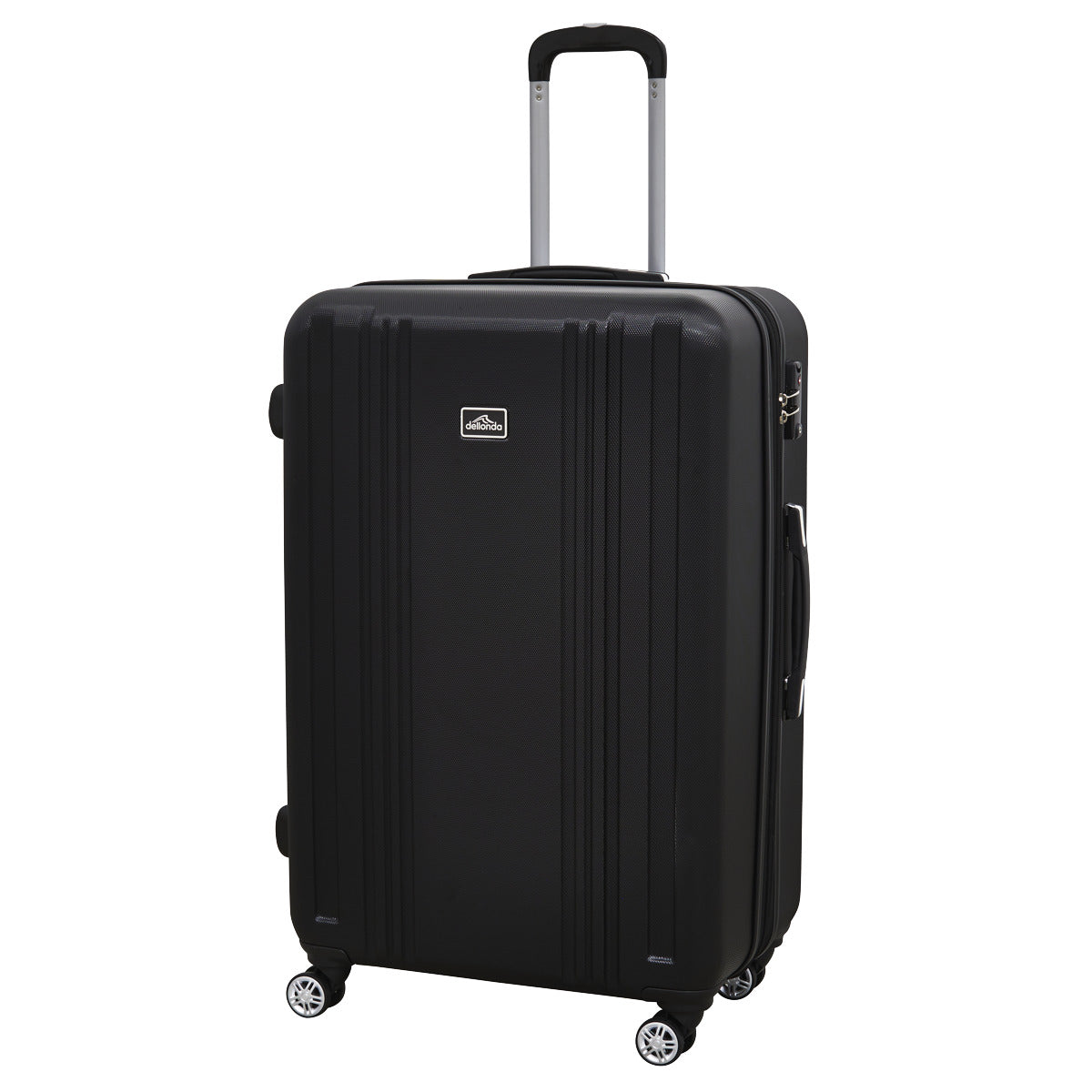 Dellonda Lightweight ABS Luggage Set with TSA Lock - Black DL11