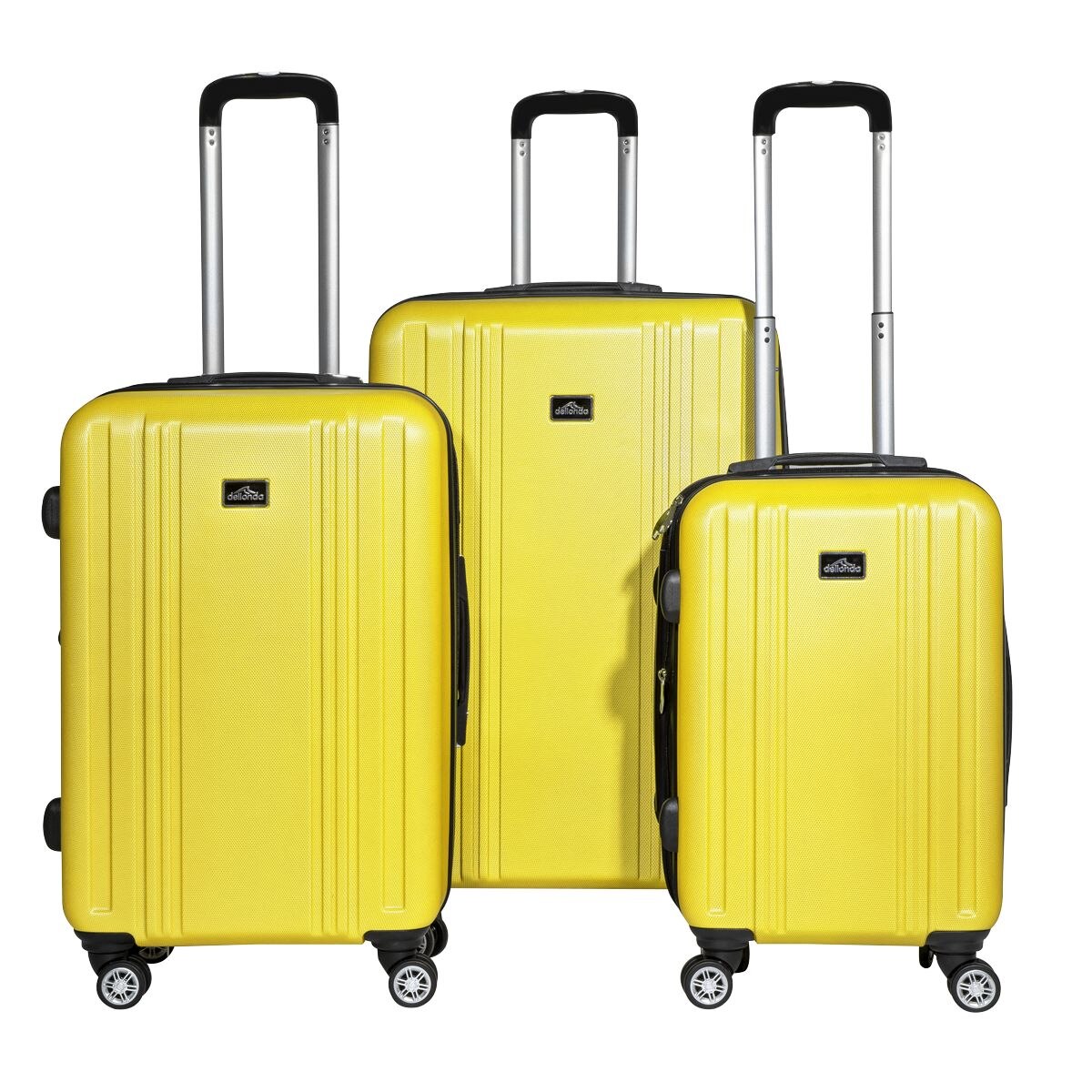 Dellonda Lightweight ABS Luggage Set with TSA Lock - Yellow - Image 2