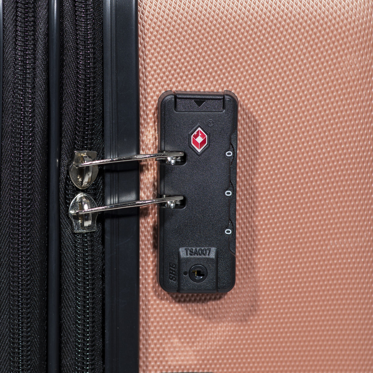 Dellonda Lightweight ABS Luggage Set with TSA Lock - Rose Gold DL125