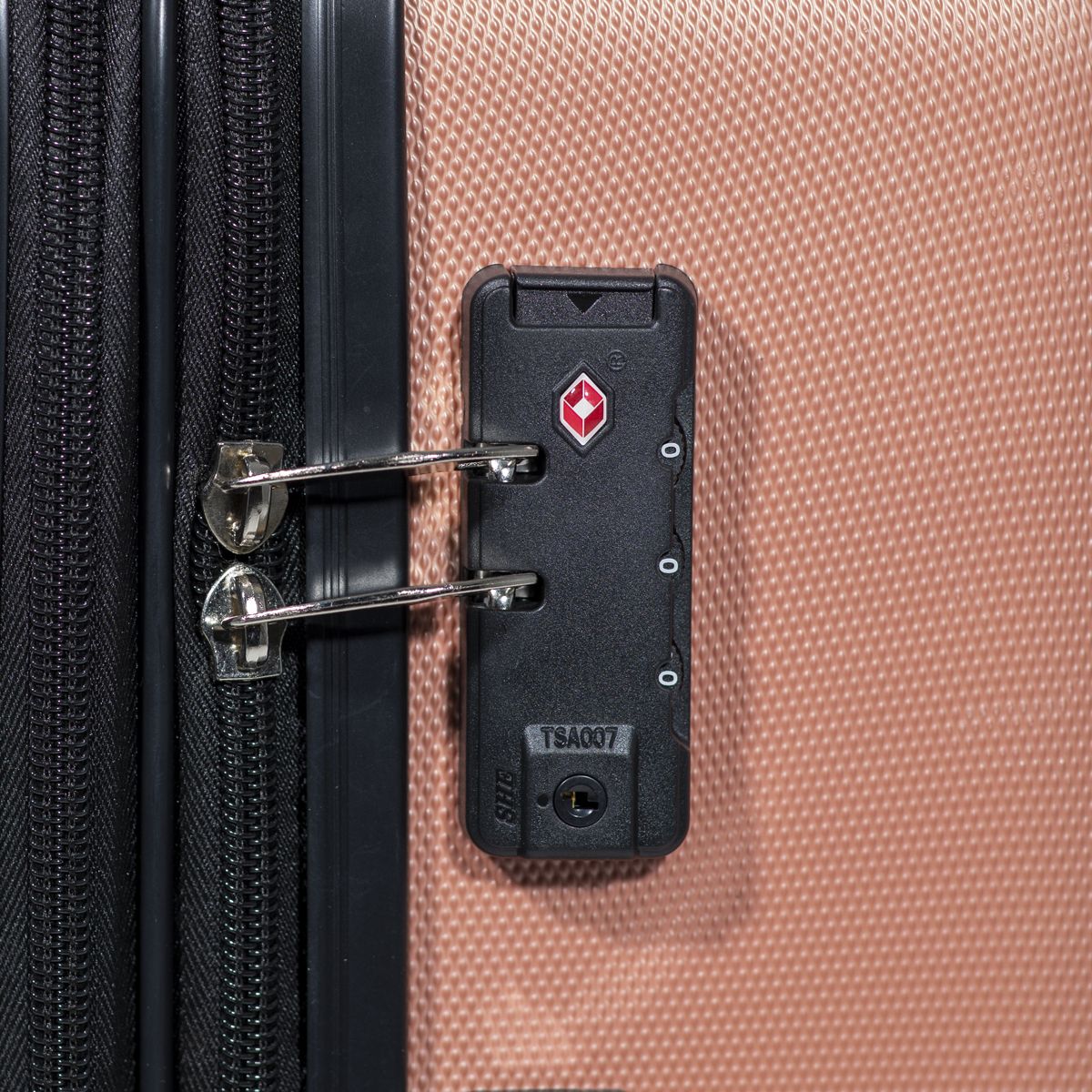 Dellonda Lightweight ABS Luggage Set with TSA Lock - Rose Gold - Image 9