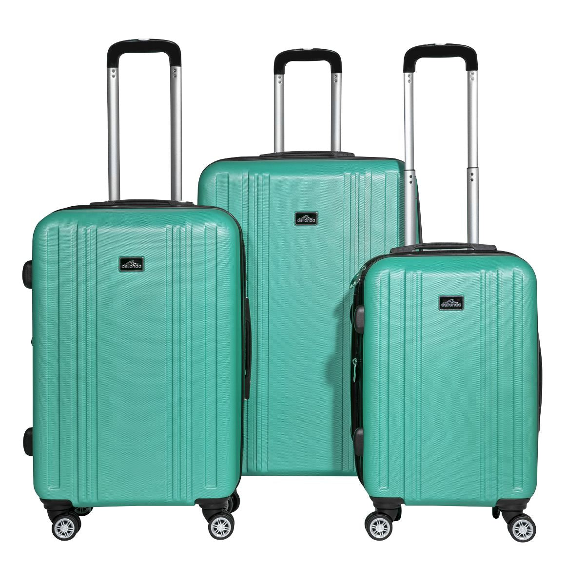 Dellonda Lightweight ABS Luggage Set with TSA Lock - Teal - Image 2