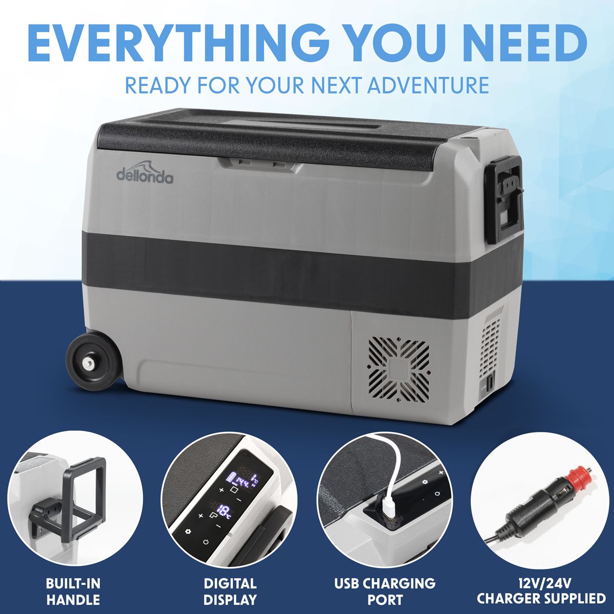 Dellonda Portable Fridge Freezer/Cool Box with LED Display 50L - Image 10