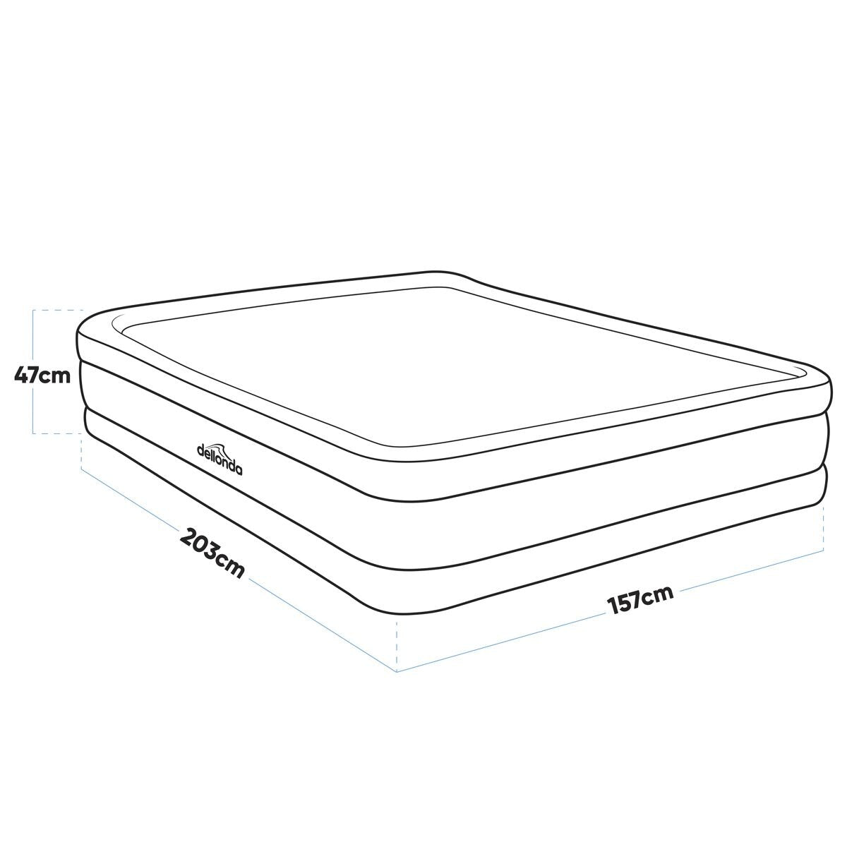 Dellonda Raised Air Bed with Removable Electric Pump & Storage Bag - Queen - Image 5