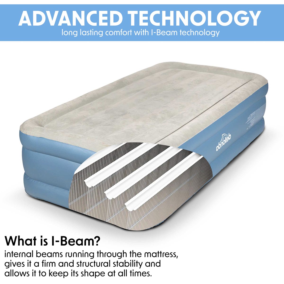 Dellonda Raised Air Bed with Built-in Electric Pump & Storage Bag - Single - Image 4