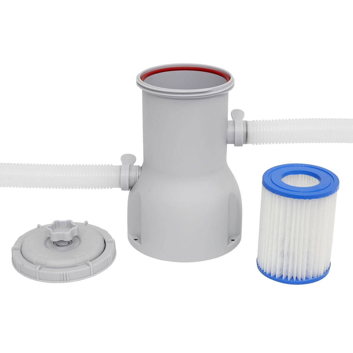 Dellonda Paddling/Swimming Pool & Pump 15ft - Gray Rattan Effect - Image 5