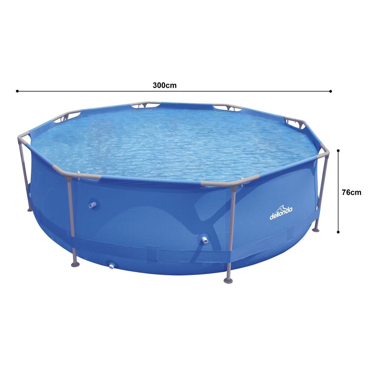 Dellonda Steel Frame Round Swimming Pool & Filter Pump 10ft - Blue - Image 10
