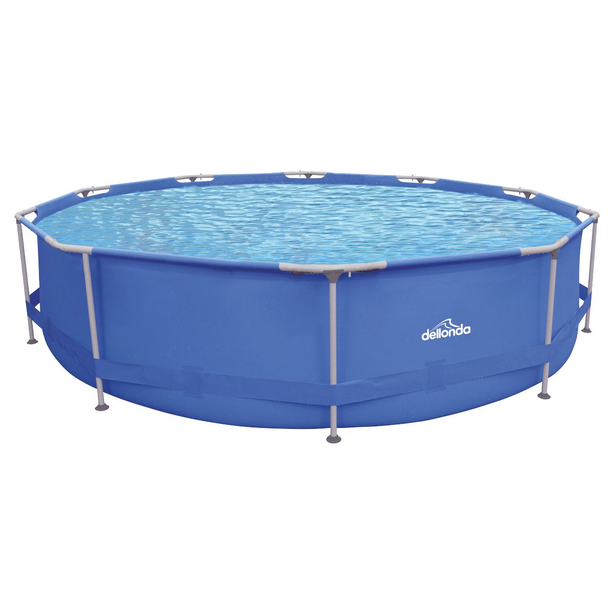 Dellonda Steel Frame Round Swimming Pool & Filter Pump 12ft - Blue - Image 1