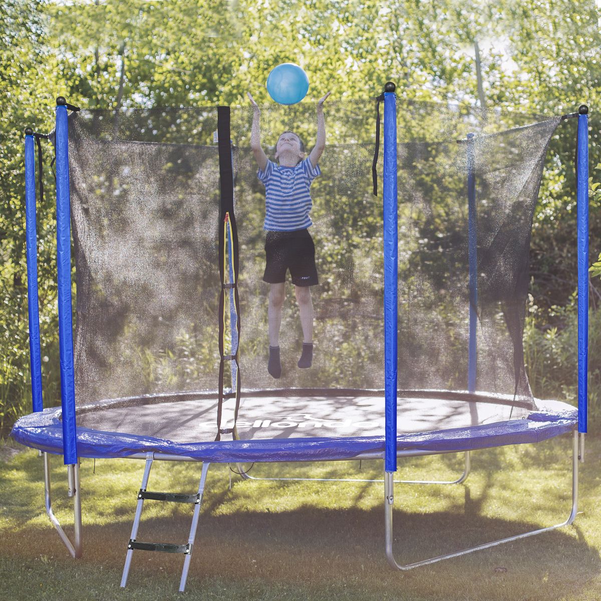 Dellonda Heavy-Duty Outdoor Trampoline with Safety Enclosure Net 10ft - Image 4