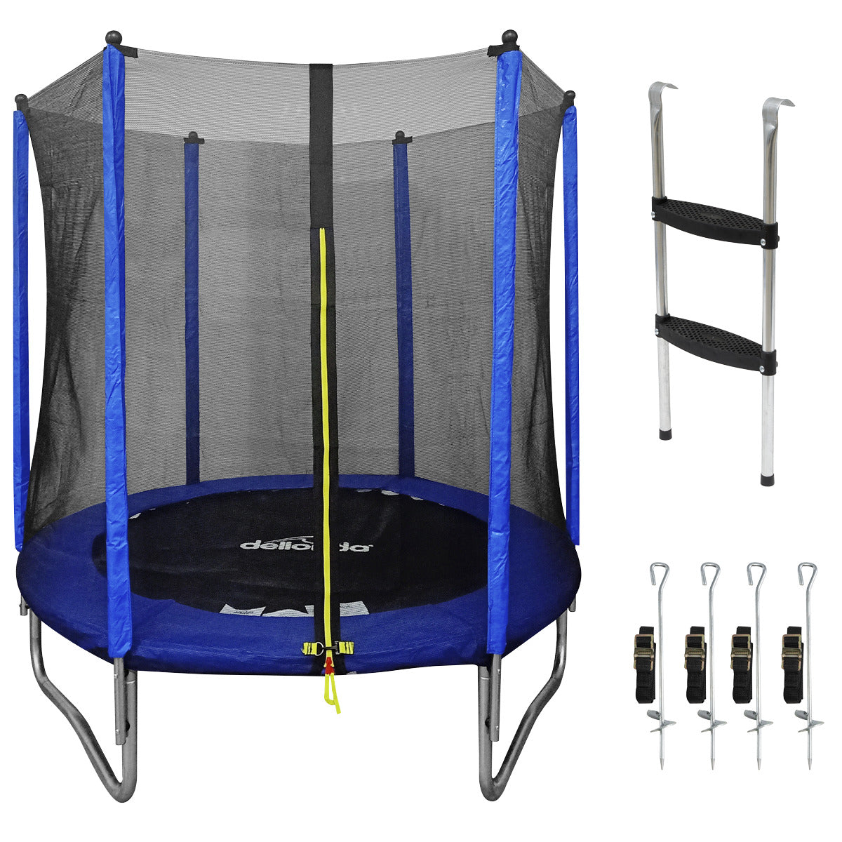 Dellonda Heavy-Duty Outdoor Trampoline with Safety Enclosure Net, Anchors & Ladder 6ft DL92
