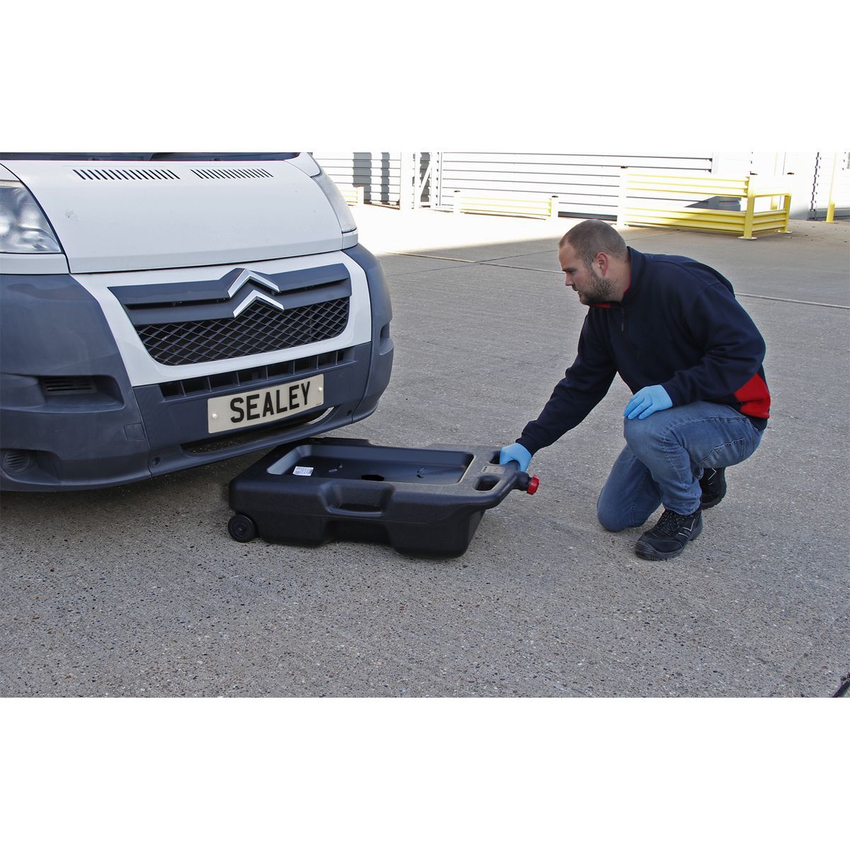Sealey Oil/Fluid Drain & Recycling Container with Wheels 54L - Image 3