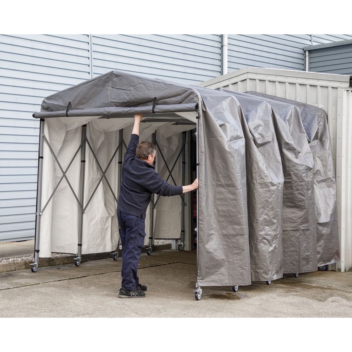 Sealey Extending Steel Garage Extension 2.5 x 4.5 x 2.5m - Image 8