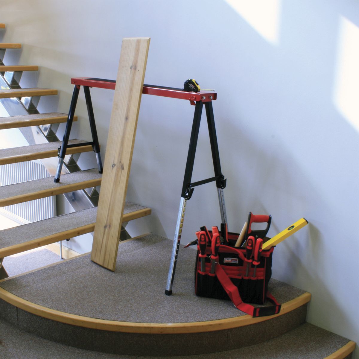 Sealey Fold Down Trestle with Adjustable Legs - Pair - Image 9